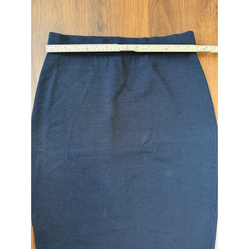 St. John Knit Pull On Skirt Black Sz 8 High Rise Contour Business Career Formal - Picture 4 of 6